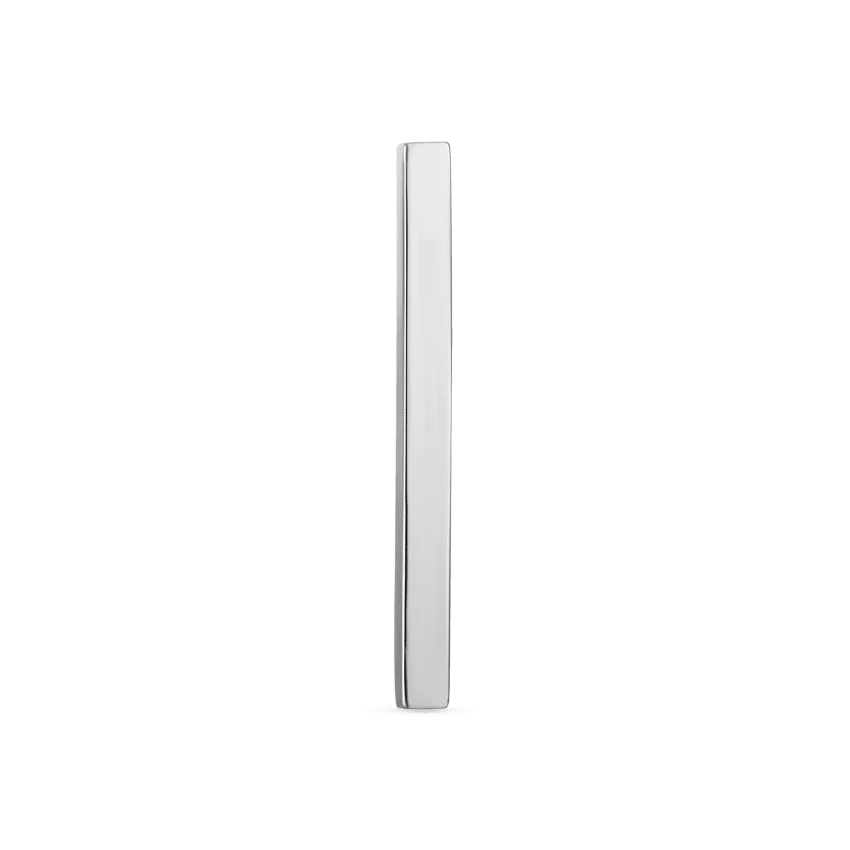 Polished Square Bar Threaded Stud Earring With Titanium Backing - Image 12