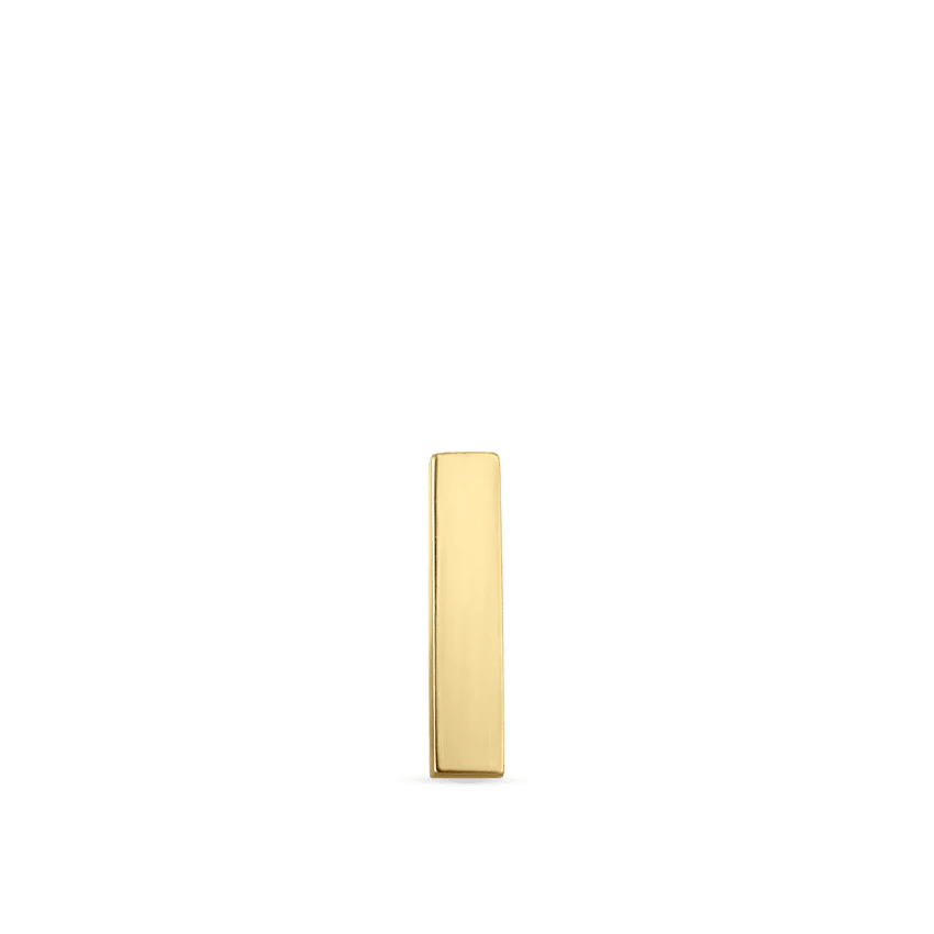 Polished Square Bar Threaded Stud Earring With Titanium Backing - Image 16