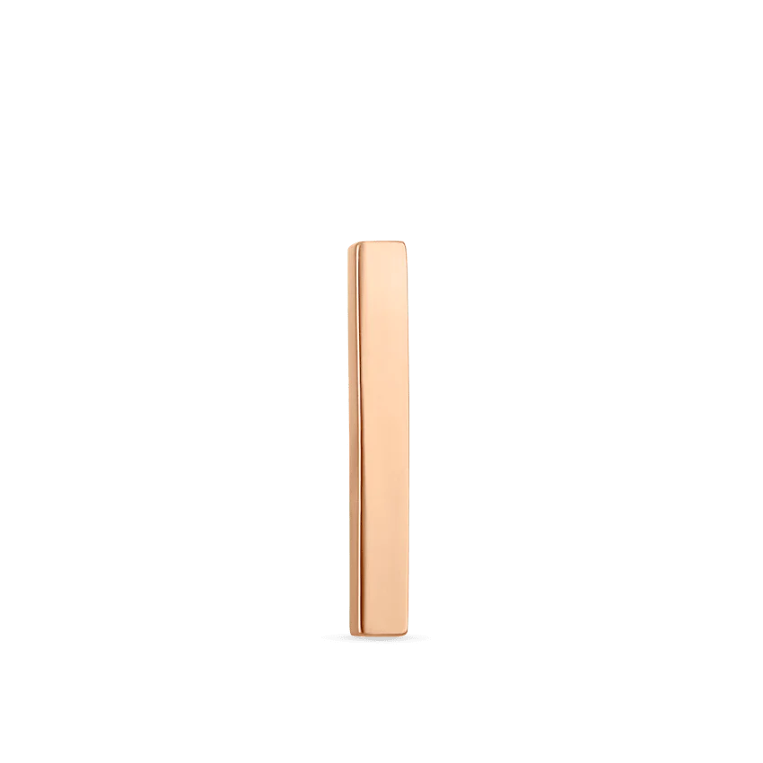 Polished Square Bar Threaded Stud Earring With Titanium Backing - Image 31