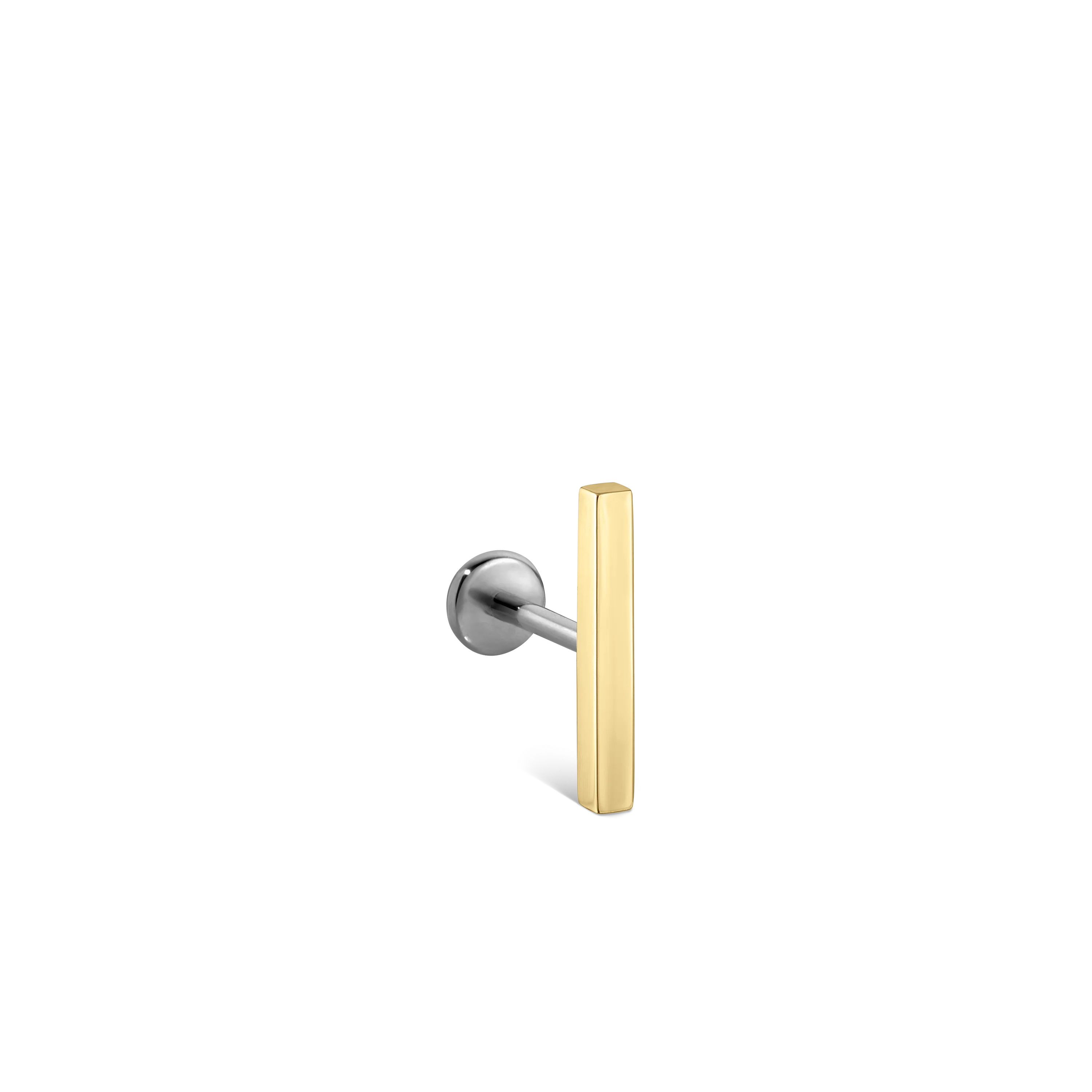 Polished Square Bar Threaded Stud Earring With Titanium Backing - Image 36