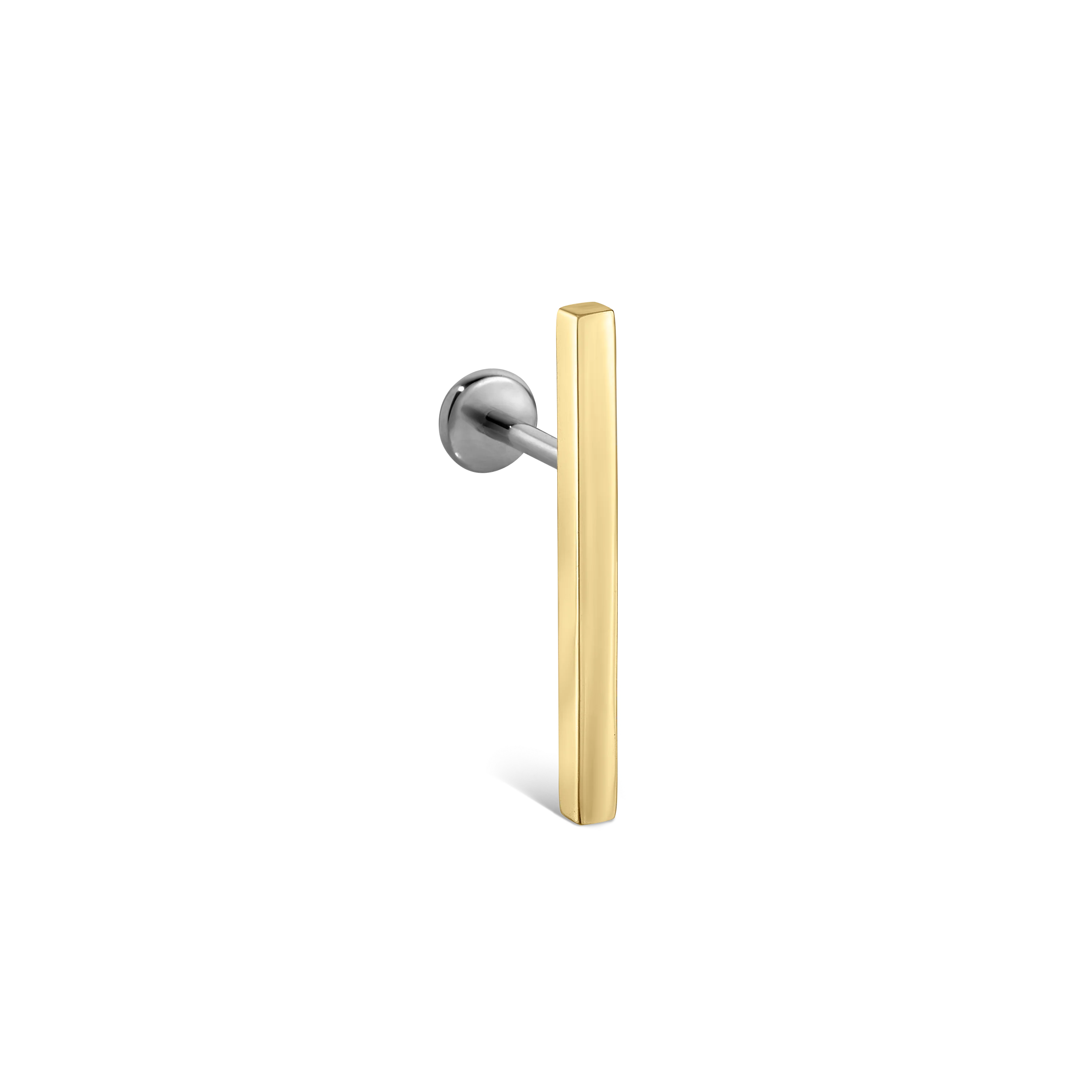 Polished Square Bar Threaded Stud Earring With Titanium Backing - Image 37