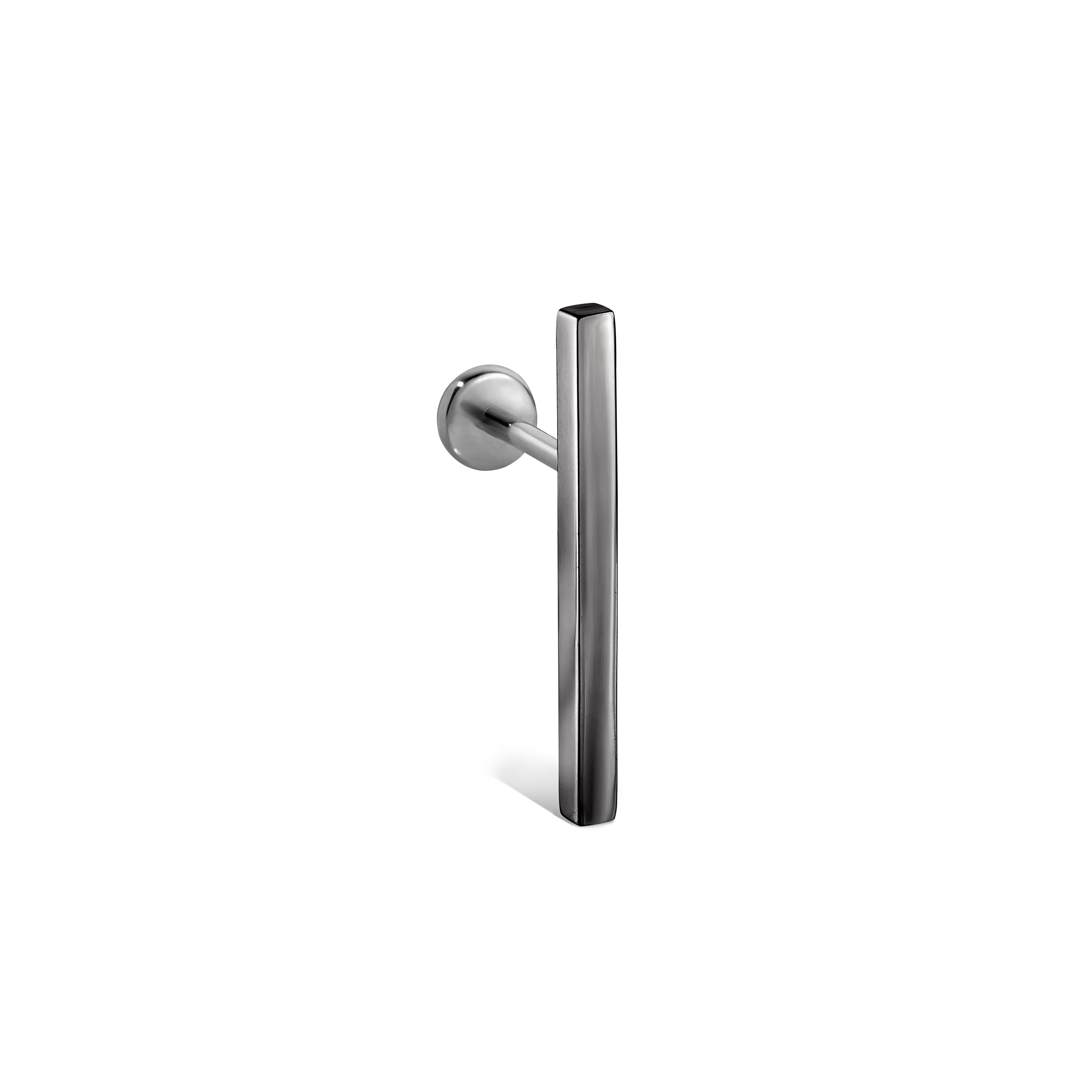 Polished Square Bar Threaded Stud Earring With Titanium Backing - Image 45