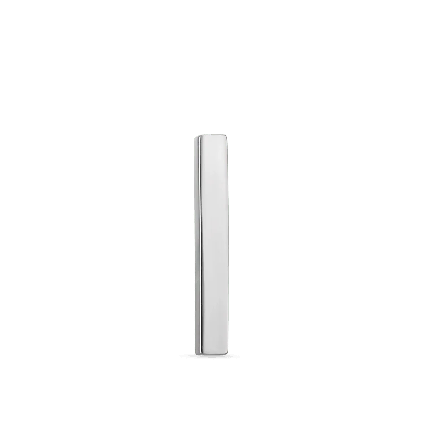 Polished Square Bar Threaded Stud Earring With Titanium Backing - Image 9