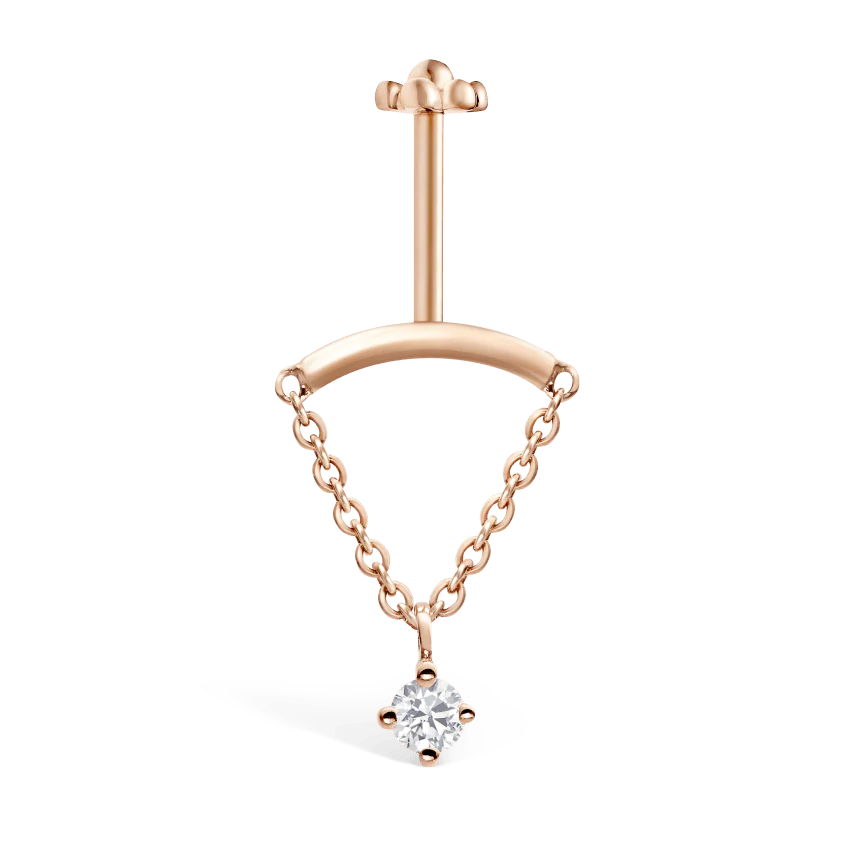 Prong Set Diamond Drape Threaded Stud Earring - Image 39