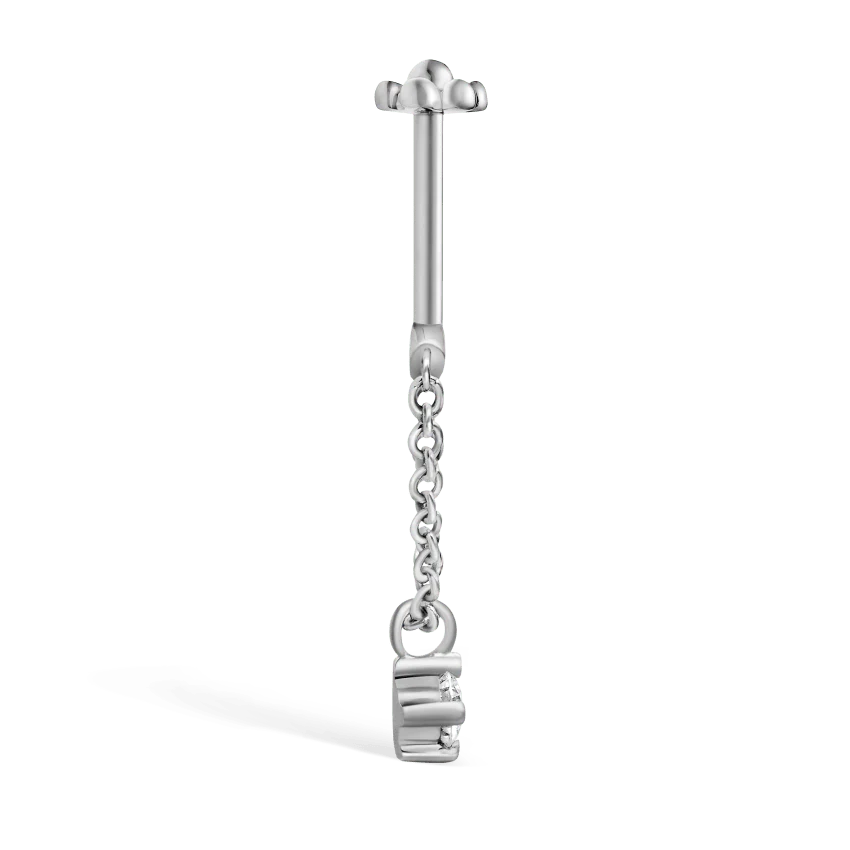 Prong Set Diamond Drape Threaded Stud Earring With Titanium Backing - Image 14