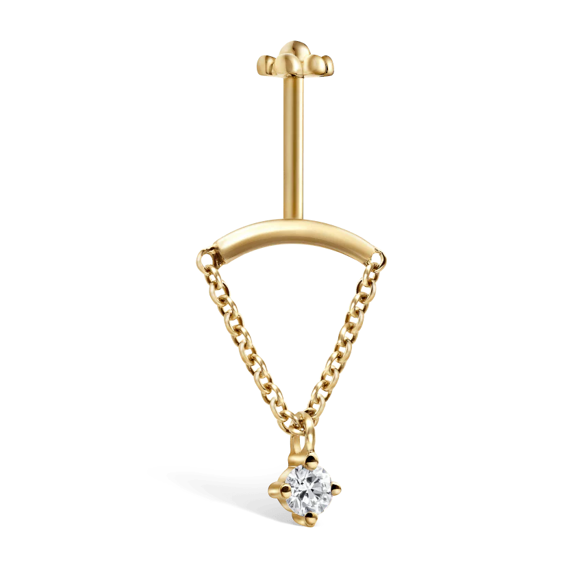 Prong Set Diamond Drape Threaded Stud Earring With Titanium Backing - Image 24