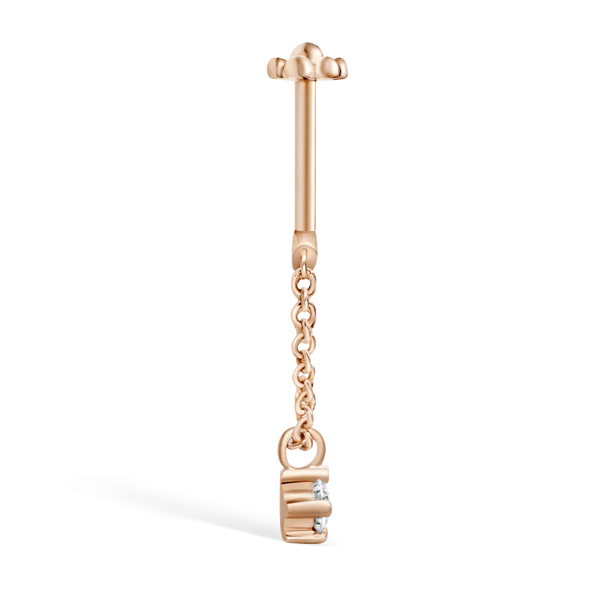 Prong Set Diamond Drape Threaded Stud Earring With Titanium Backing - Image 40
