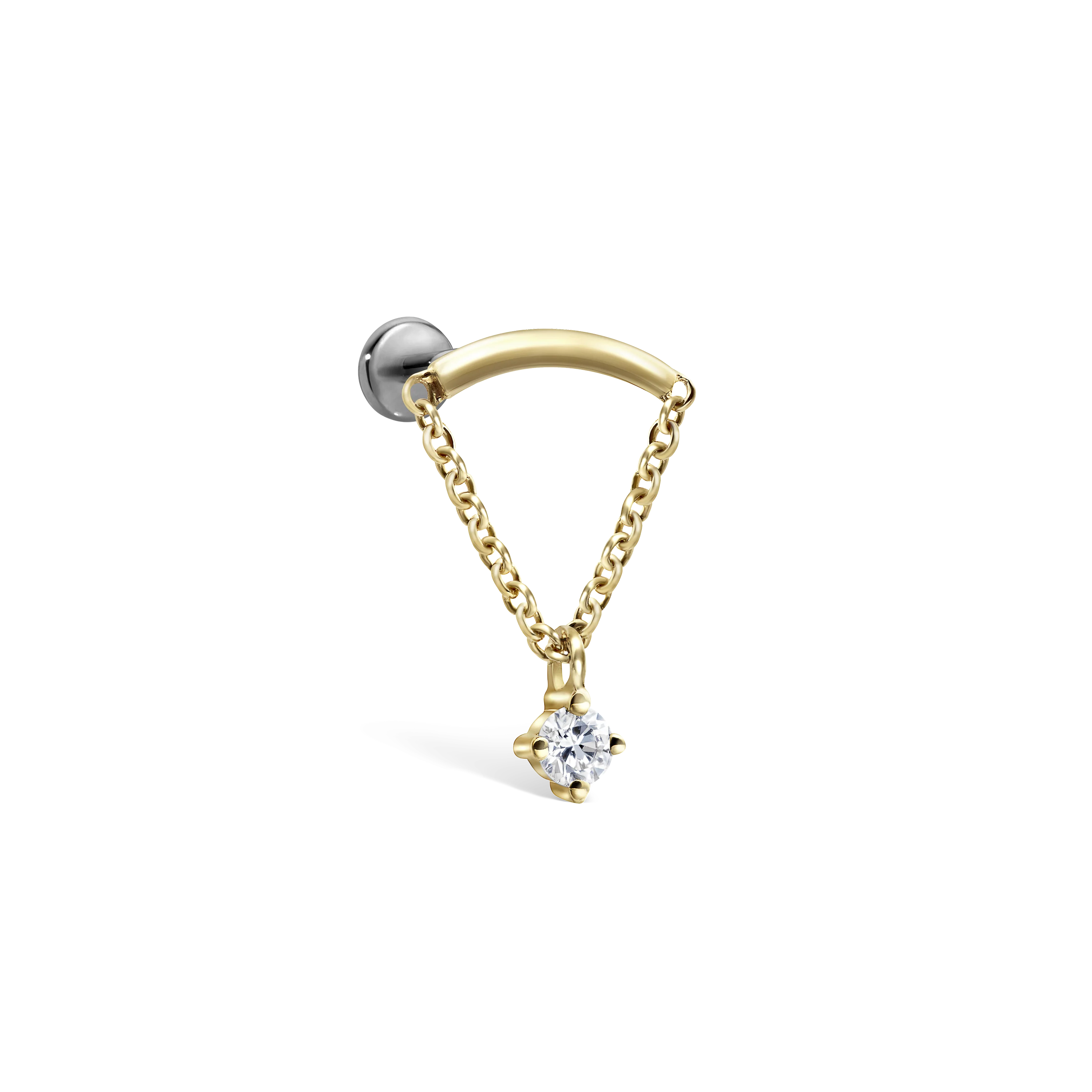 Prong Set Diamond Drape Threaded Stud Earring With Titanium Backing - Image 41