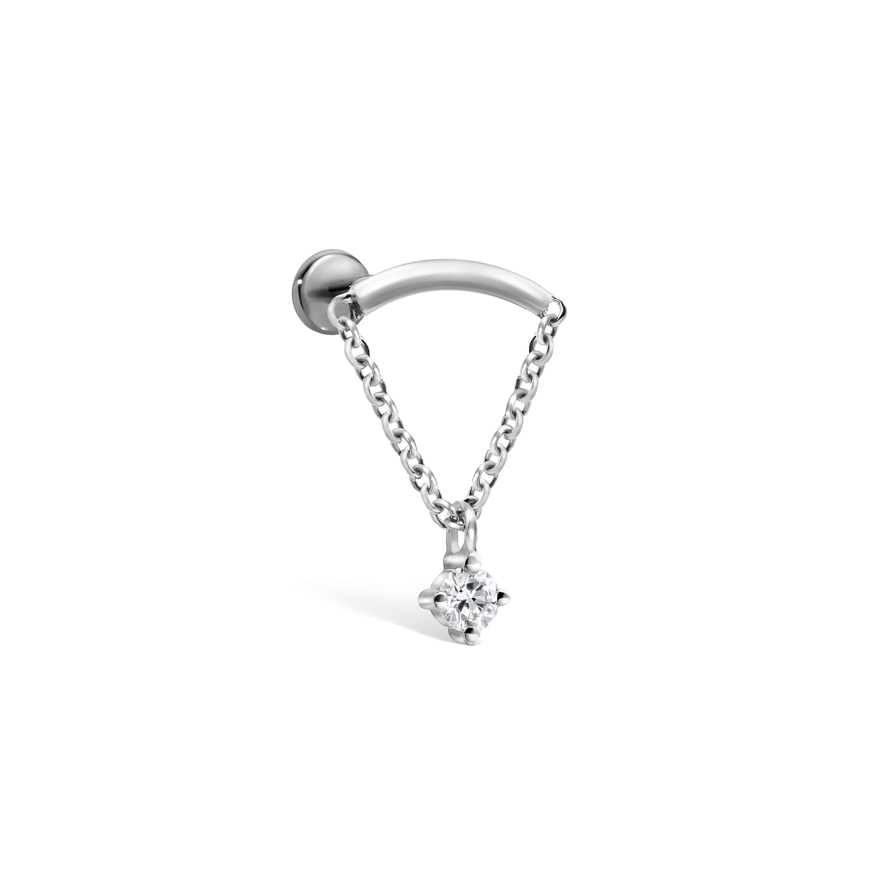 Prong Set Diamond Drape Threaded Stud Earring With Titanium Backing - Image 43