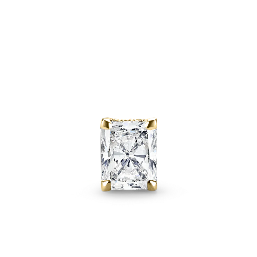 Radiant Diamond Engraved Threaded Stud Earring - Image 6