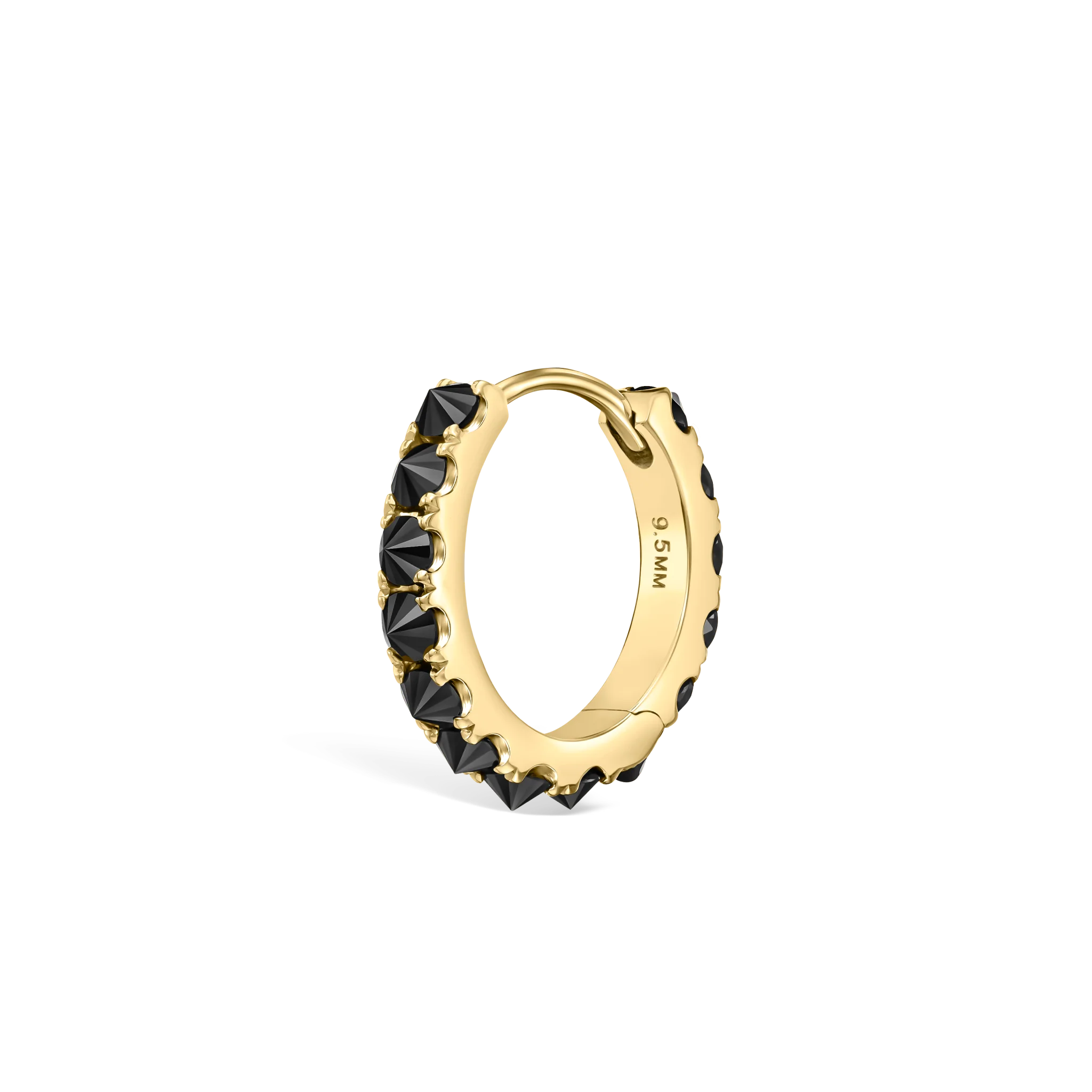Reverse Set Black Diamond Eternity Hoop Earring - Image 87