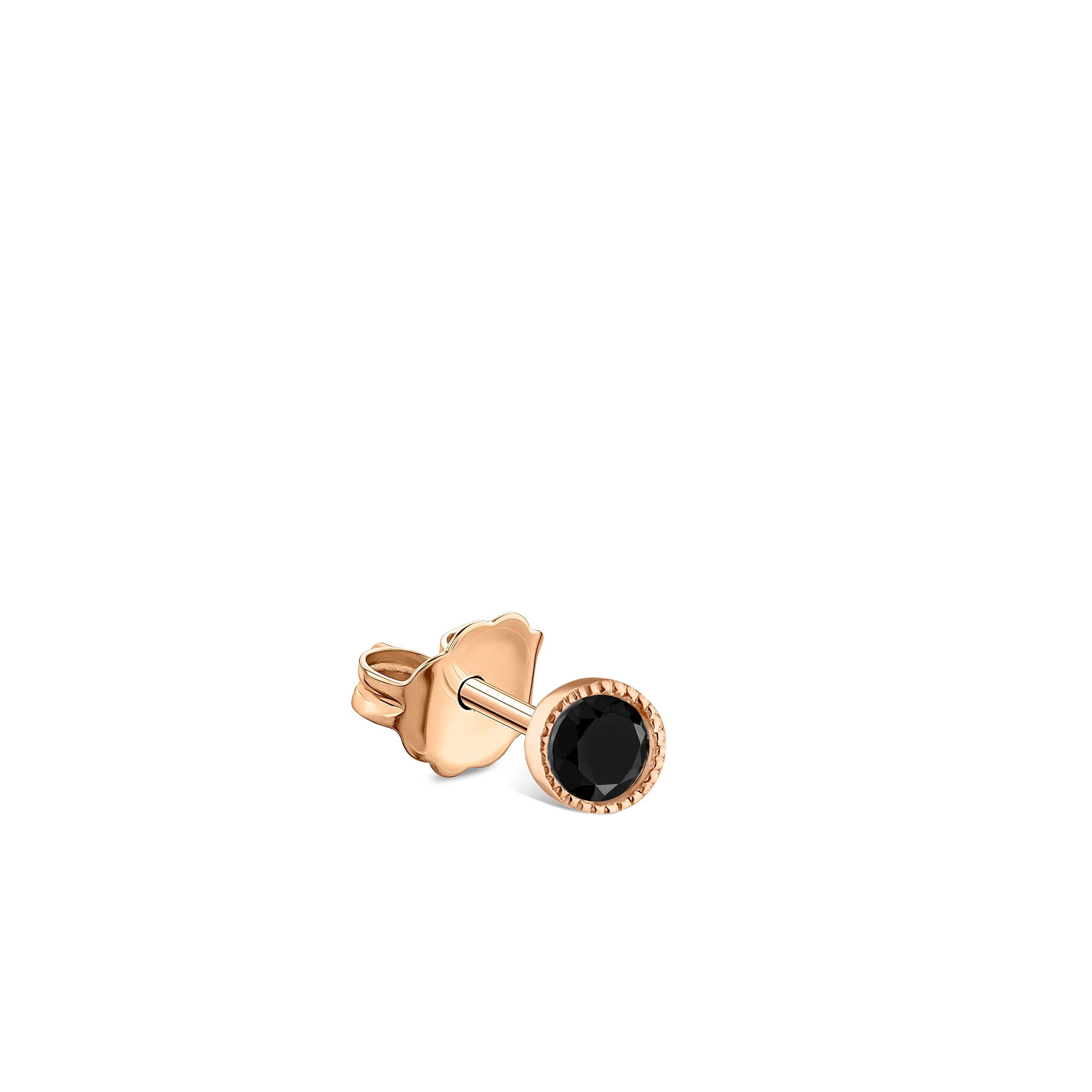 Scalloped Set Black Diamond Stud Earring - Image 19