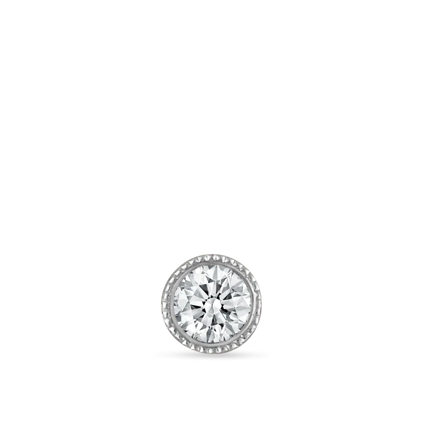 Scalloped Set Diamond Stud Earring - Image 12