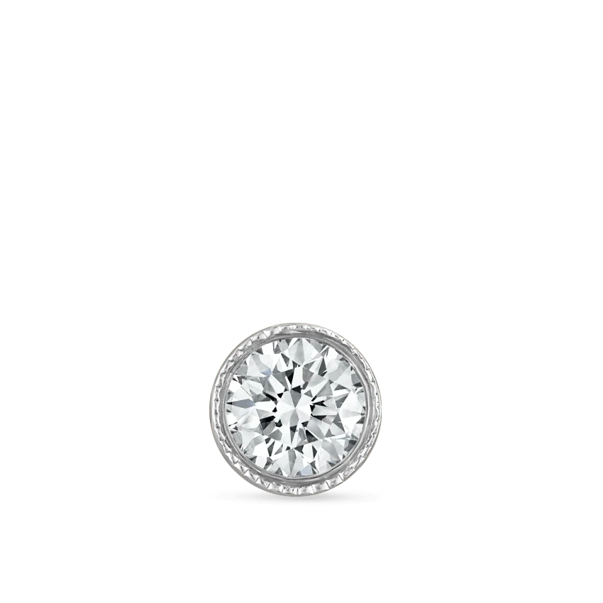 Scalloped Set Diamond Stud Earring - Image 18