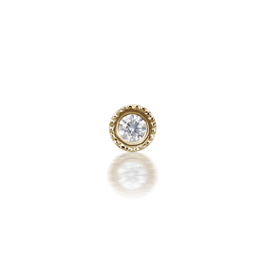 Scalloped Set Diamond Stud Earring - Image 21