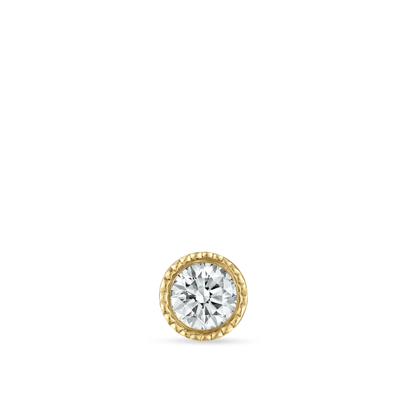 Scalloped Set Diamond Stud Earring - Image 24