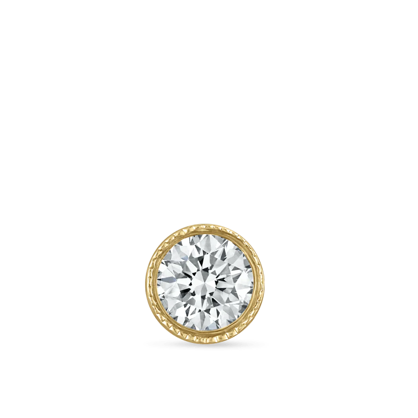 Scalloped Set Diamond Stud Earring - Image 34