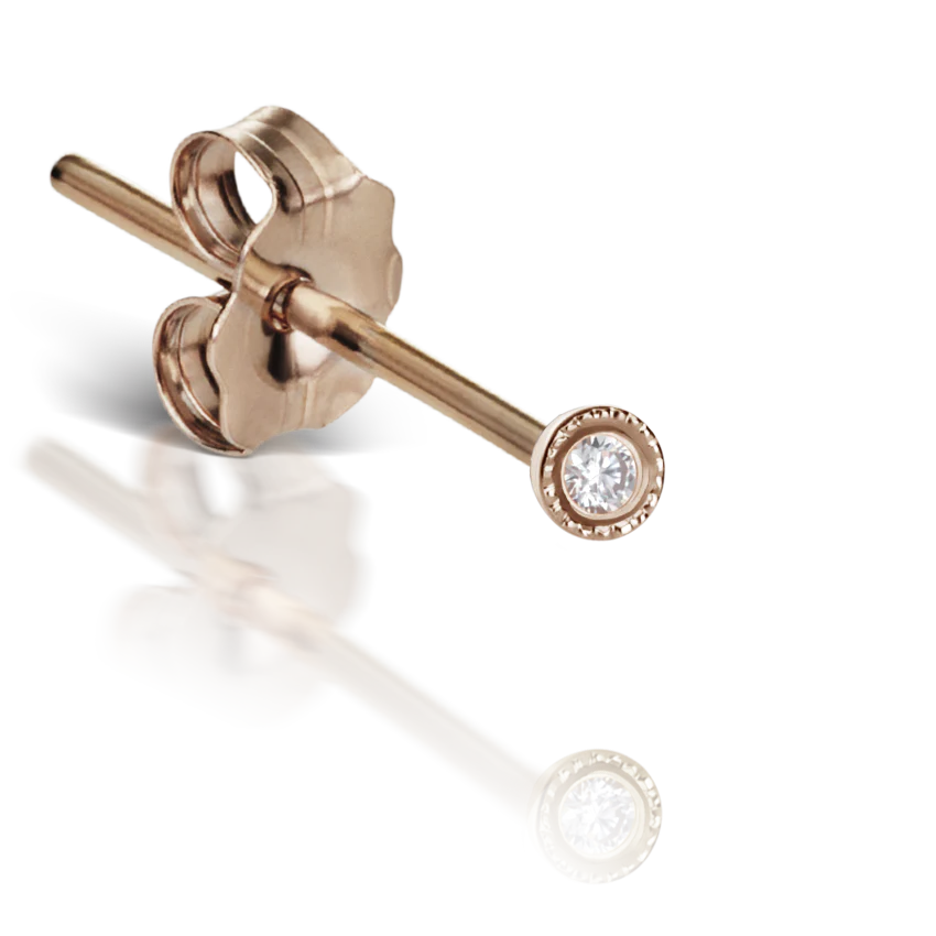 Scalloped Set Diamond Stud Earring - Image 35
