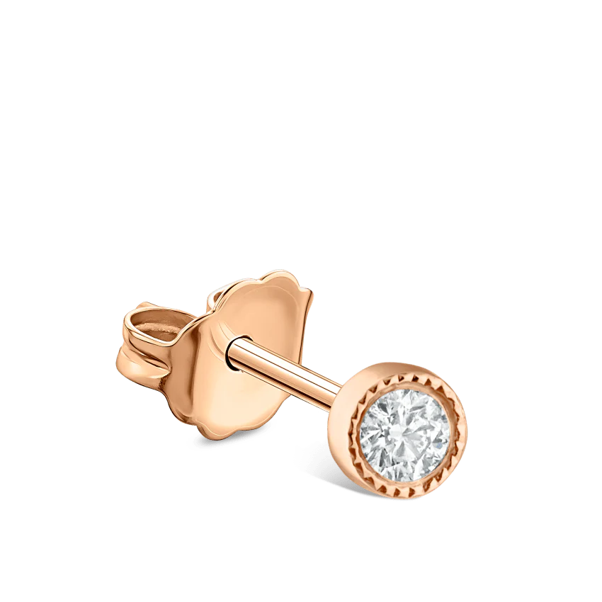 Scalloped Set Diamond Stud Earring - Image 38