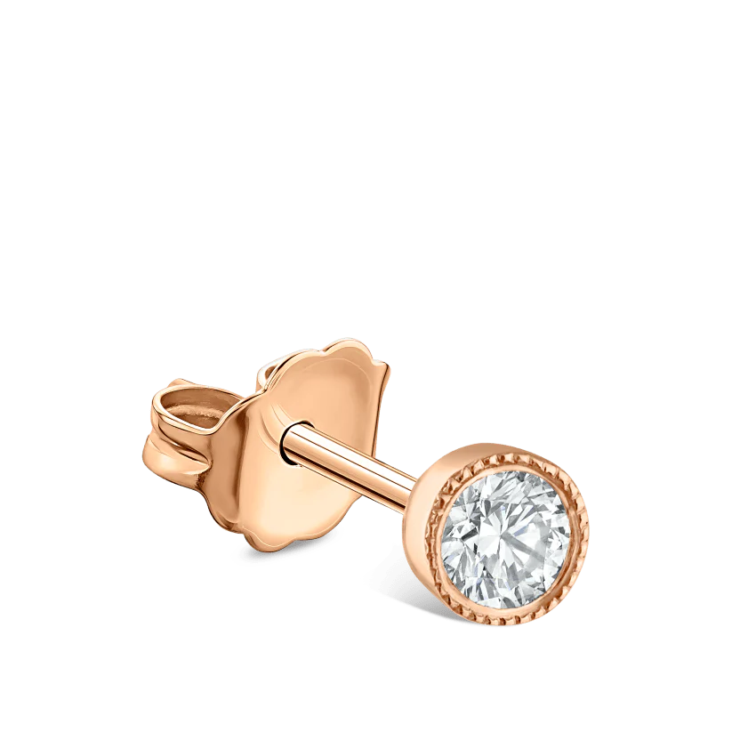 Scalloped Set Diamond Stud Earring - Image 42