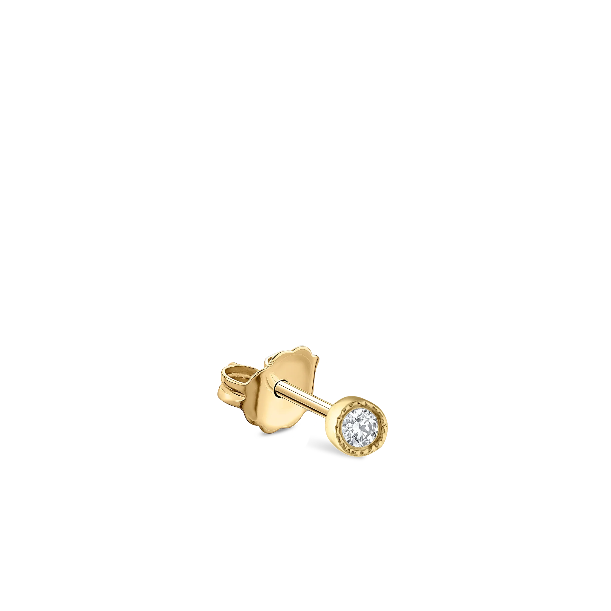 Scalloped Set Diamond Stud Earring - Image 56