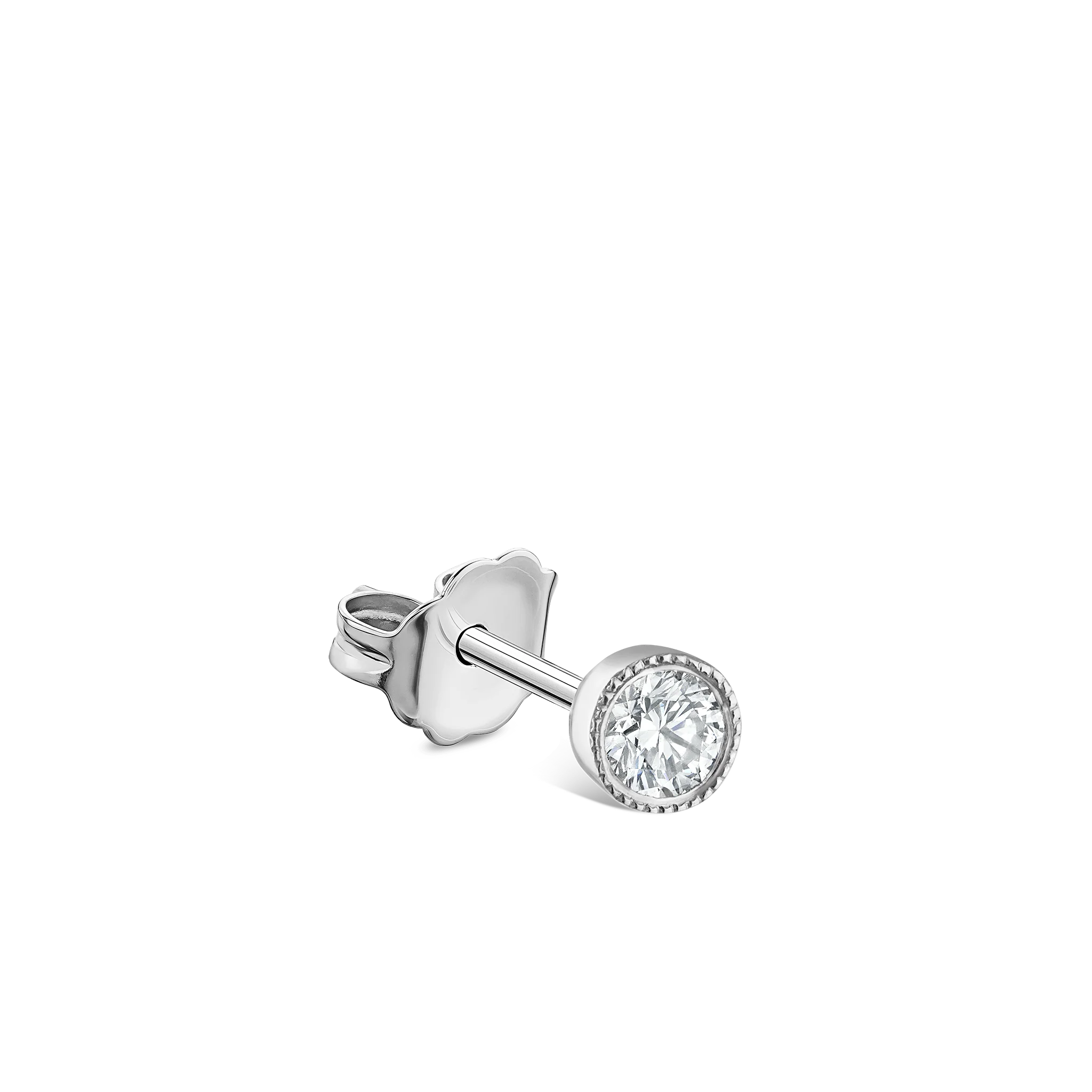 Scalloped Set Diamond Stud Earring - Image 59