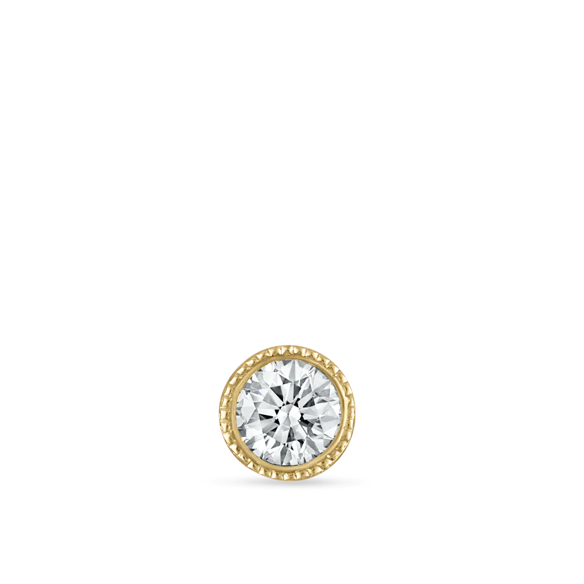 Scalloped Set Diamond Threaded Stud Earring - Image 28
