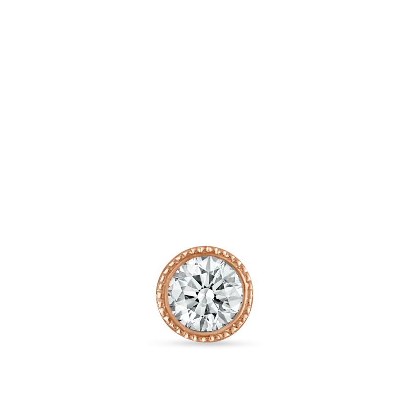 Scalloped Set Diamond Threaded Stud Earring With Titanium Backing - Image 45