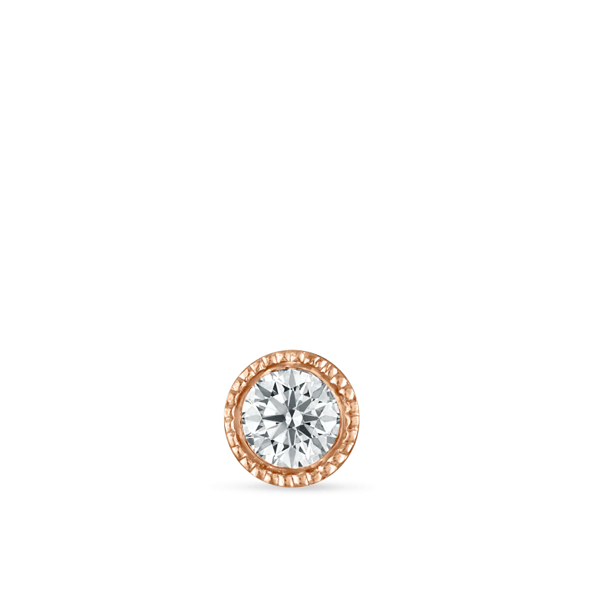 Scalloped Set Diamond Threaded Stud Earring With Titanium Backing - Image 48