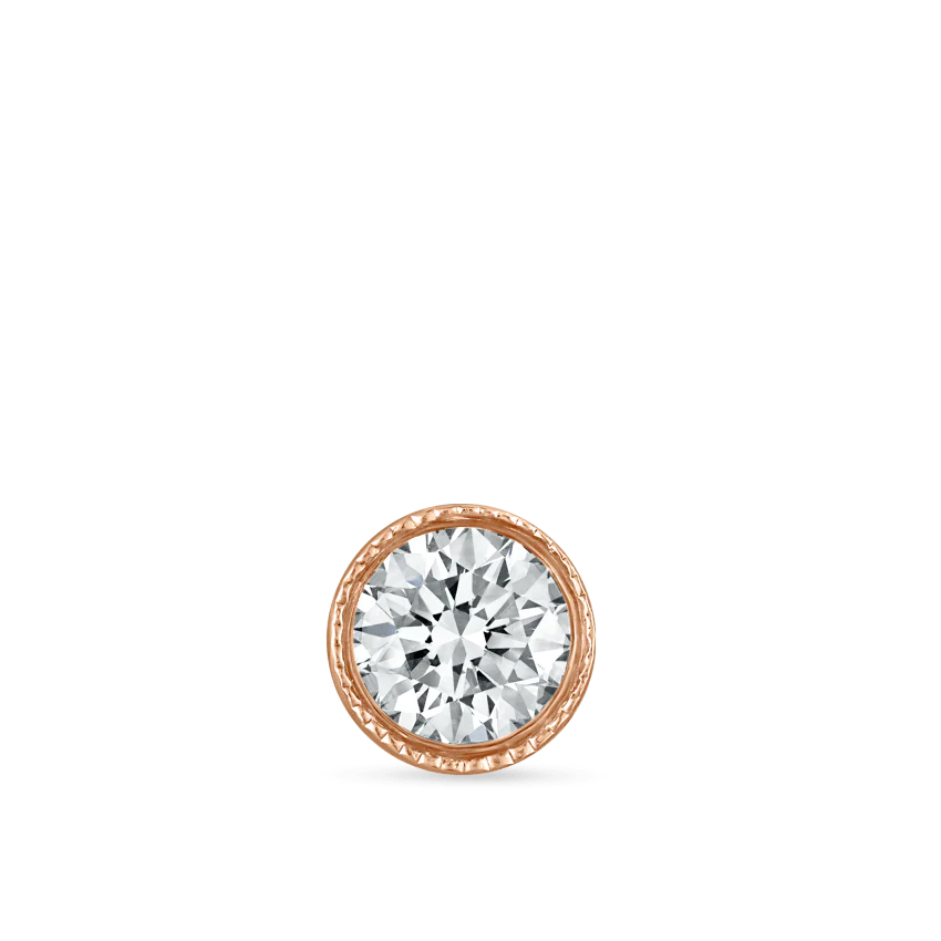 Scalloped Set Diamond Threaded Stud Earring With Titanium Backing - Image 51