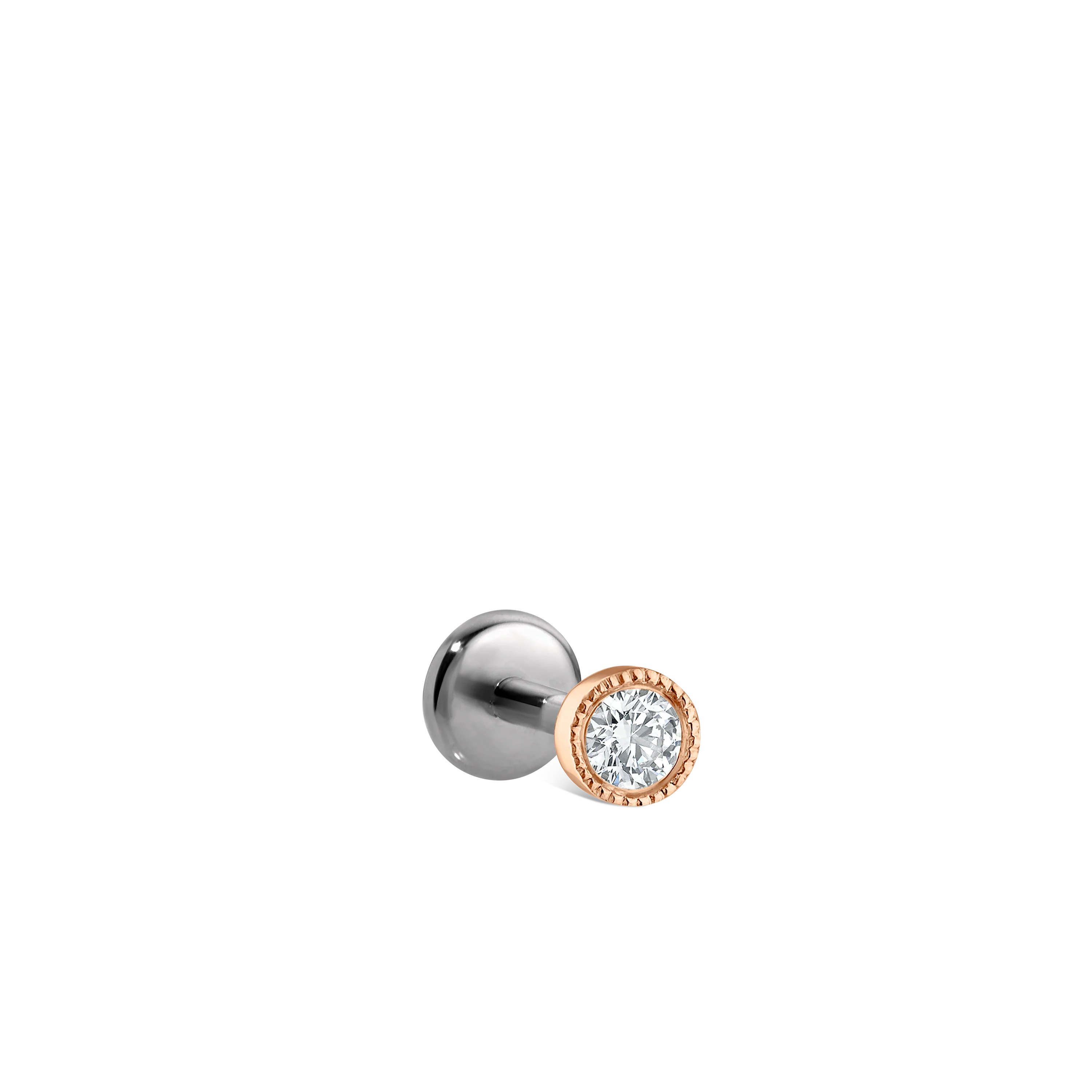 Scalloped Set Diamond Threaded Stud Earring With Titanium Backing - Image 65