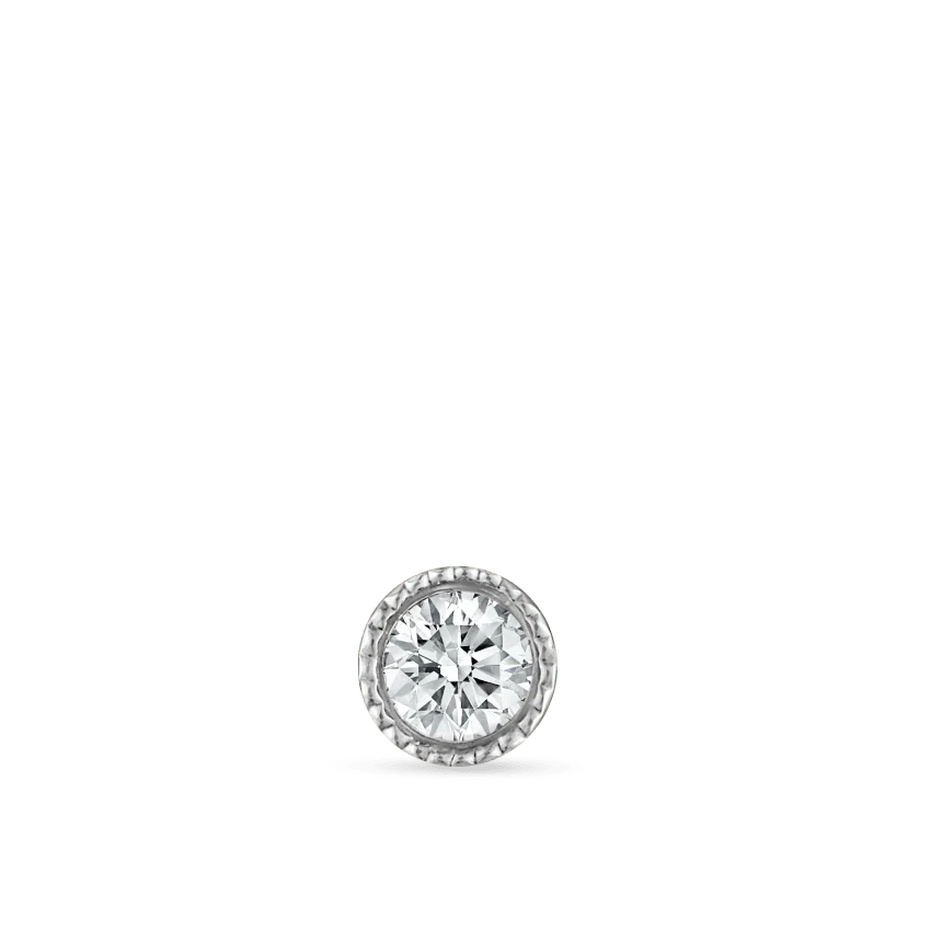 Scalloped Set Diamond Threaded Stud Earring With Titanium Backing - Image 7