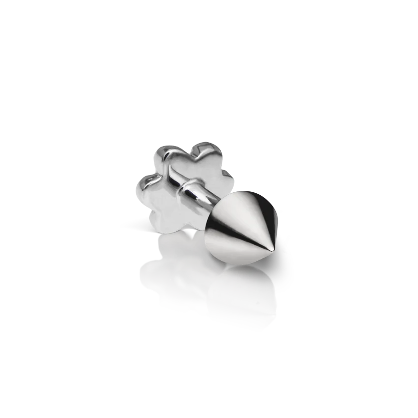 Short Spike Threaded Stud Earring With Titanium Backing - Image 3