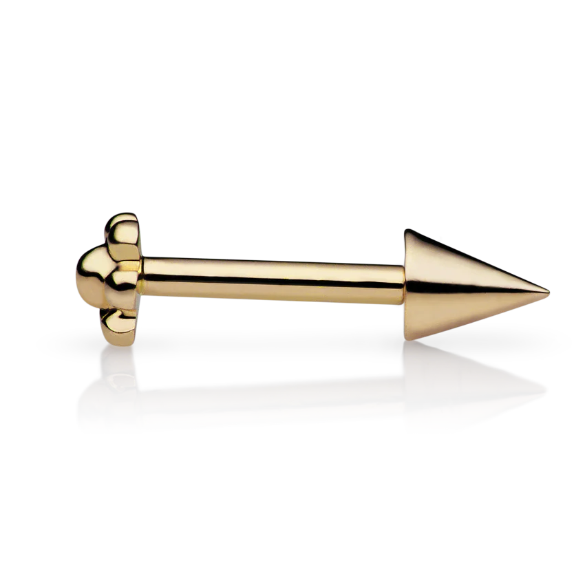 Short Spike Threaded Stud Earring With Titanium Backing - Image 4