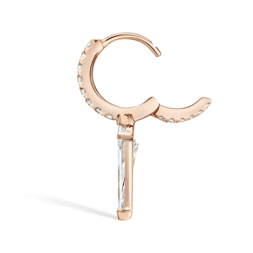 Silhouette Diamond Long Spike Eternity Hoop Earring - Image 30