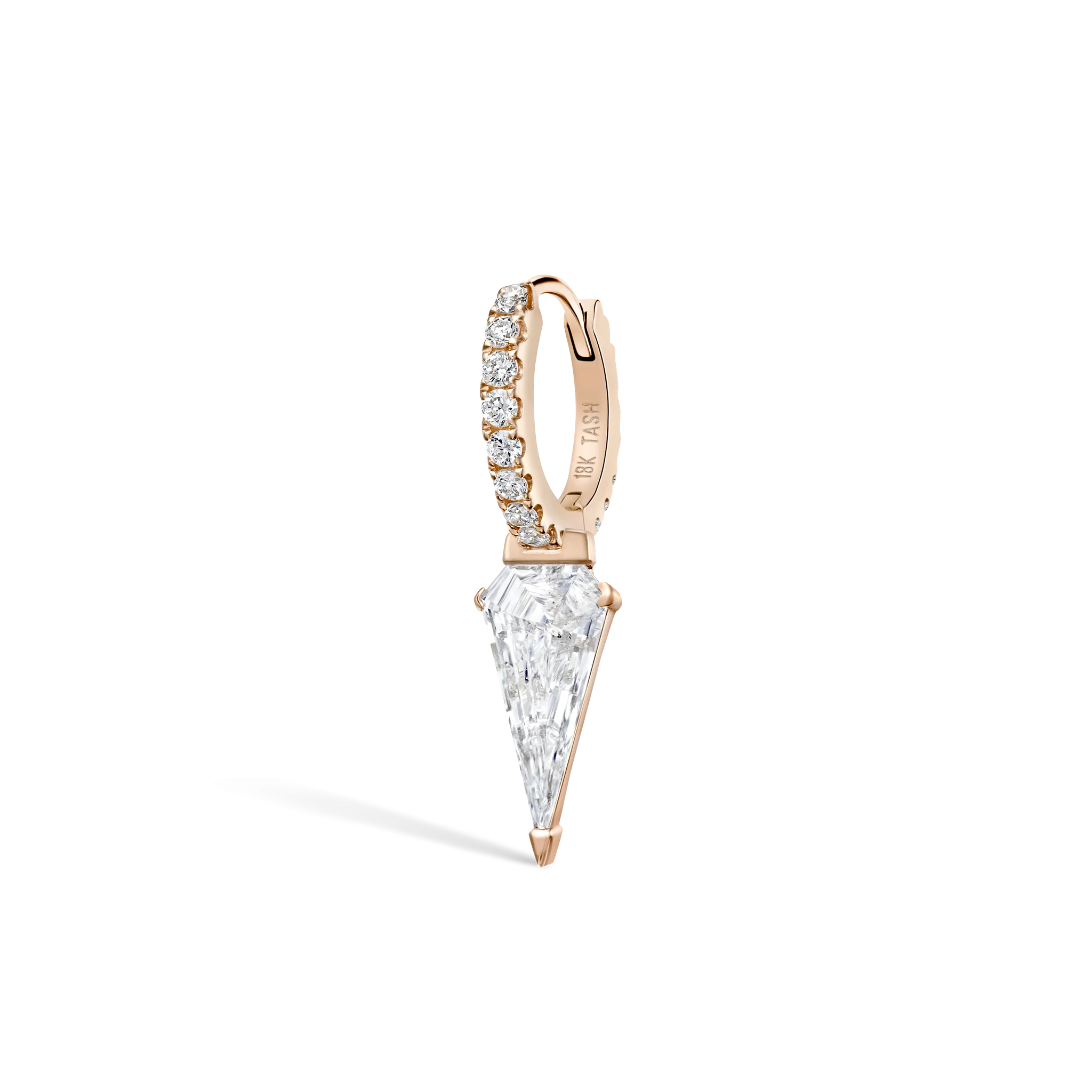 Silhouette Diamond Long Spike Eternity Hoop Earring - Image 37