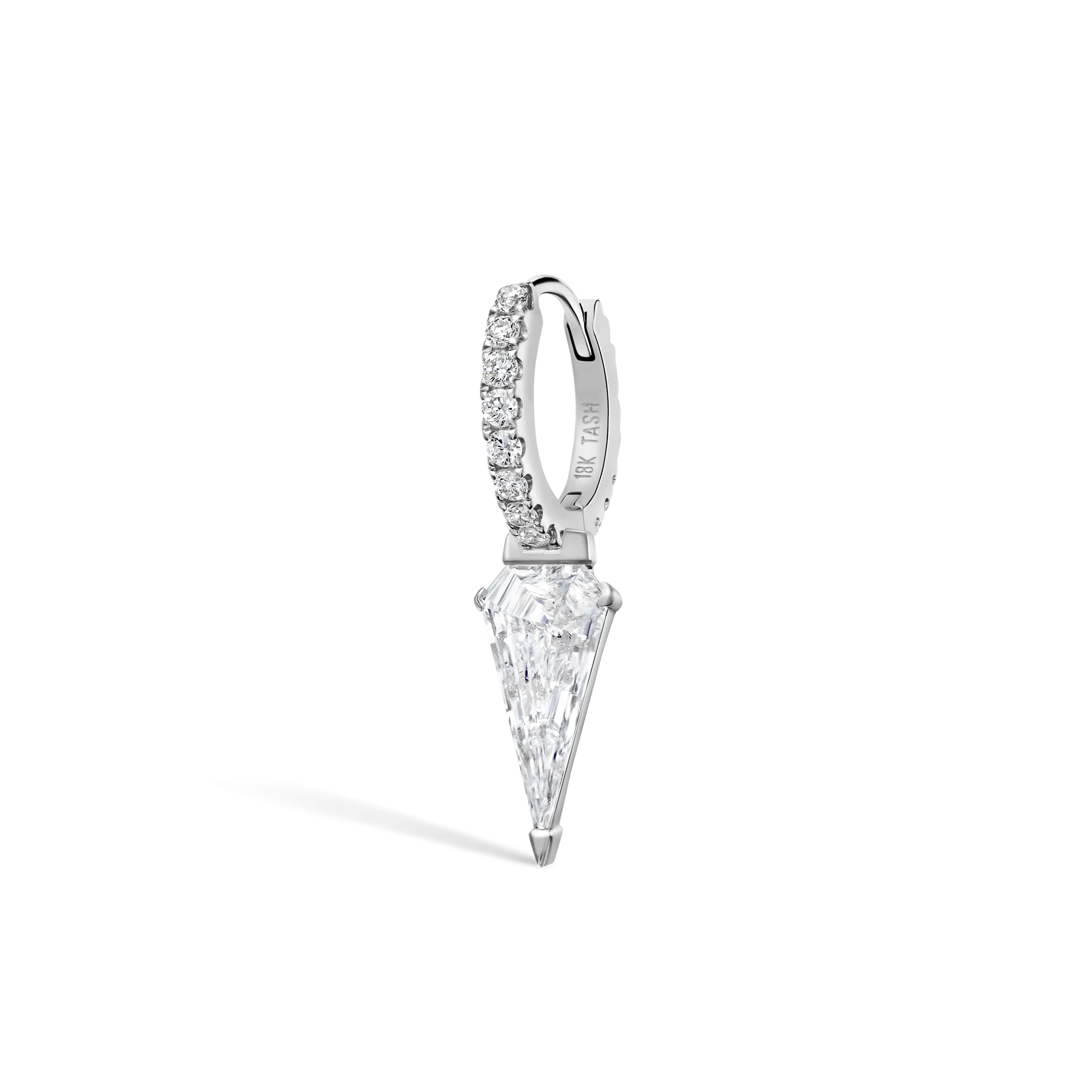 Silhouette Diamond Long Spike Eternity Hoop Earring - Image 38