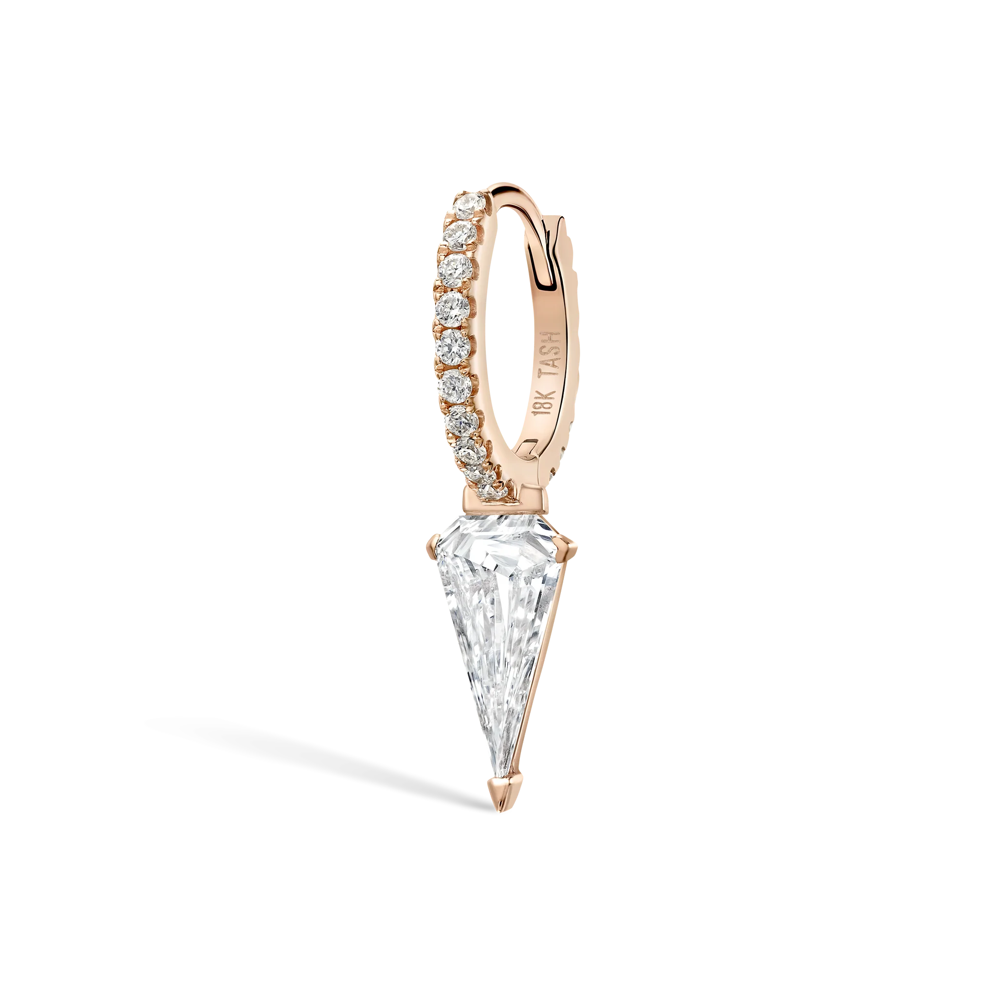 Silhouette Diamond Long Spike Eternity Hoop Earring - Image 40