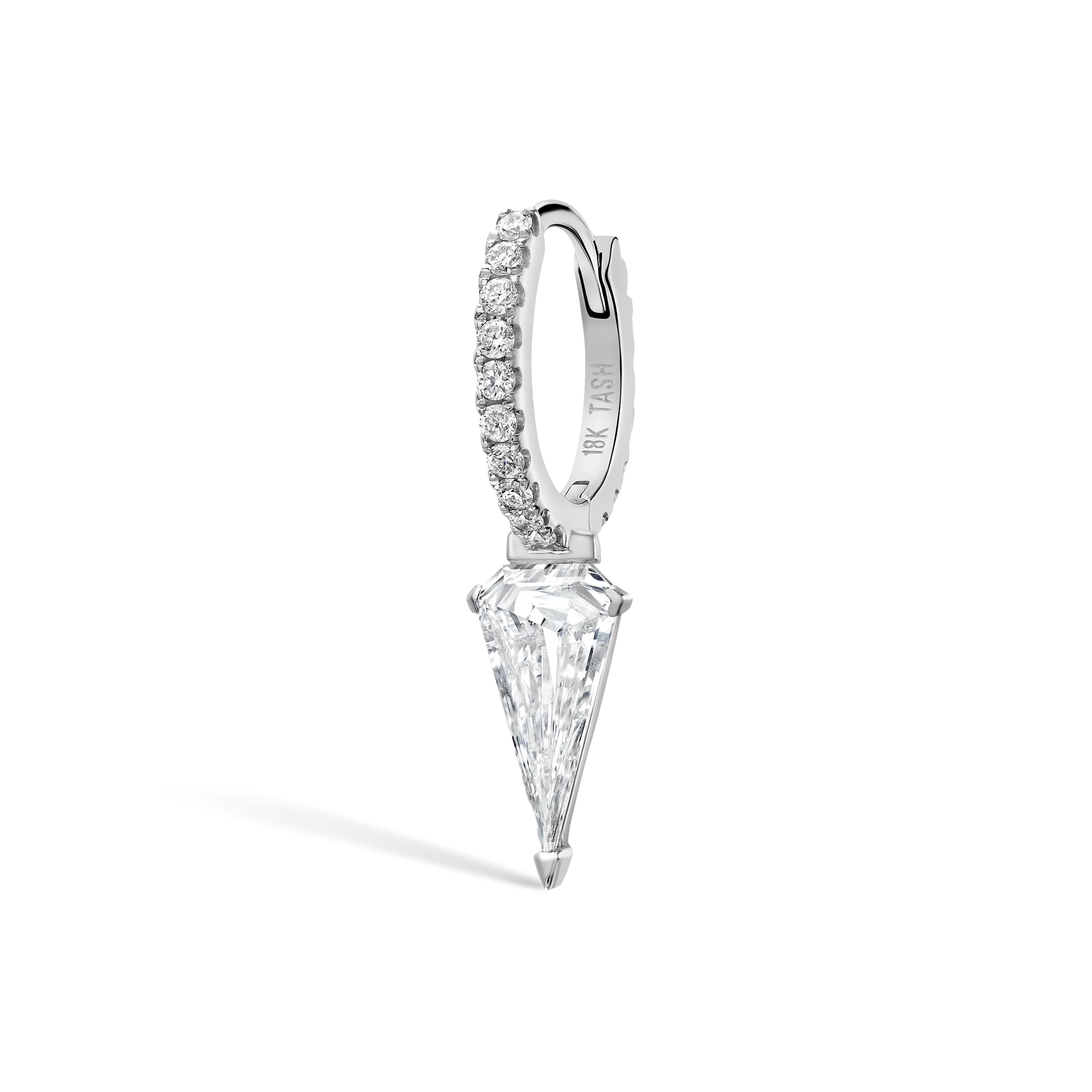 Silhouette Diamond Long Spike Eternity Hoop Earring - Image 41