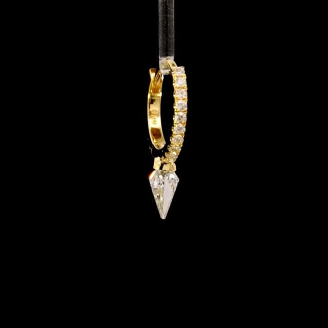 Silhouette Diamond Short Spike Eternity Hoop Earring - Image 15