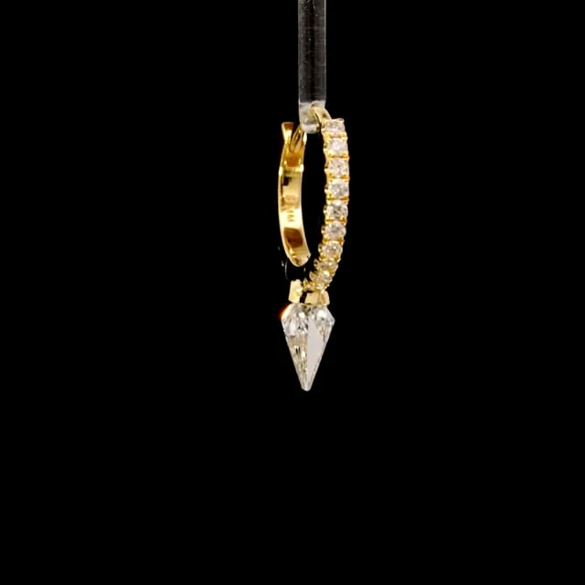 Silhouette Diamond Short Spike Eternity Hoop Earring - Image 20