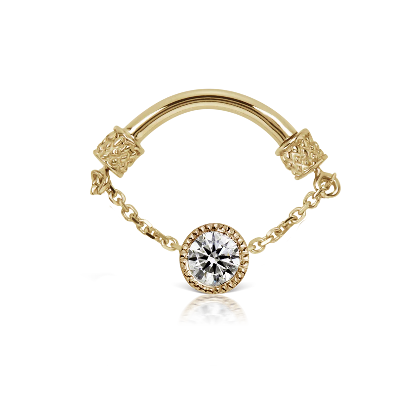 Single Chain Septum Spinner with Diamond Accent - Image 3
