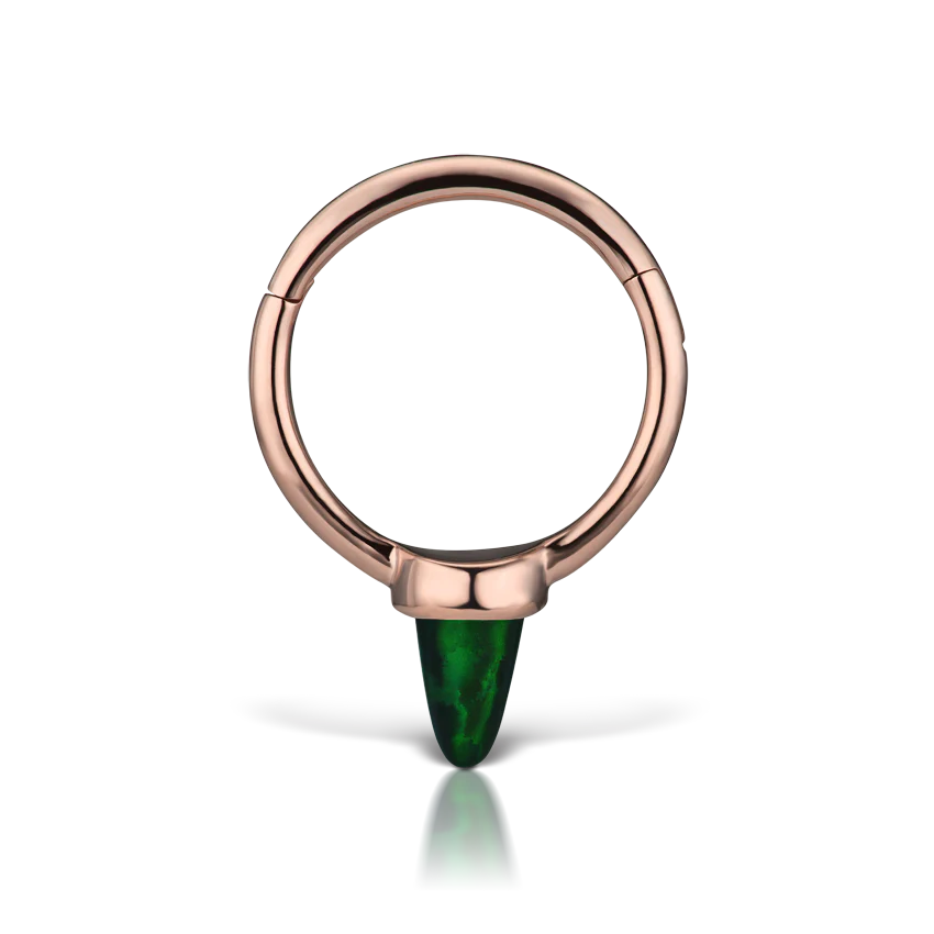 Single Short Black Opal Spike Hoop Earring - Image 14