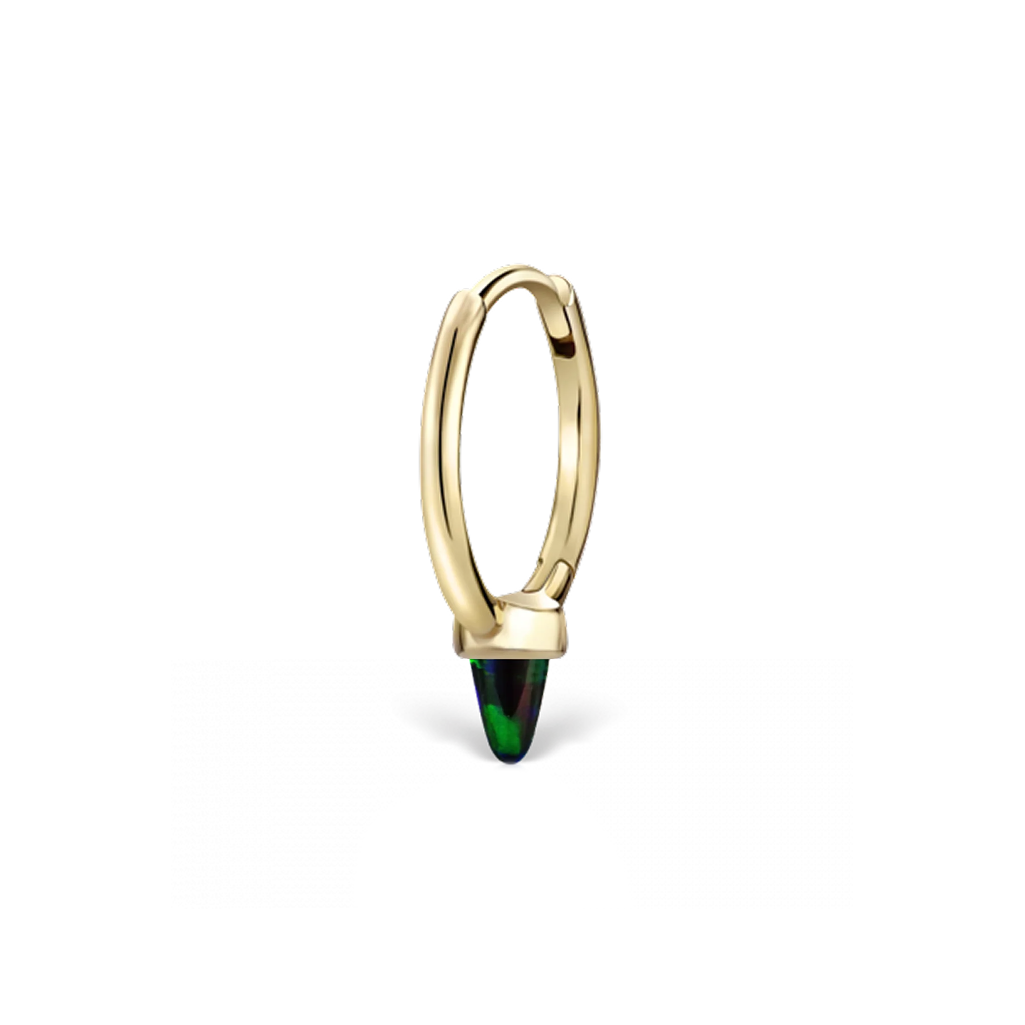 Single Short Black Opal Spike Hoop Earring (Non-Rotating) - Image 13