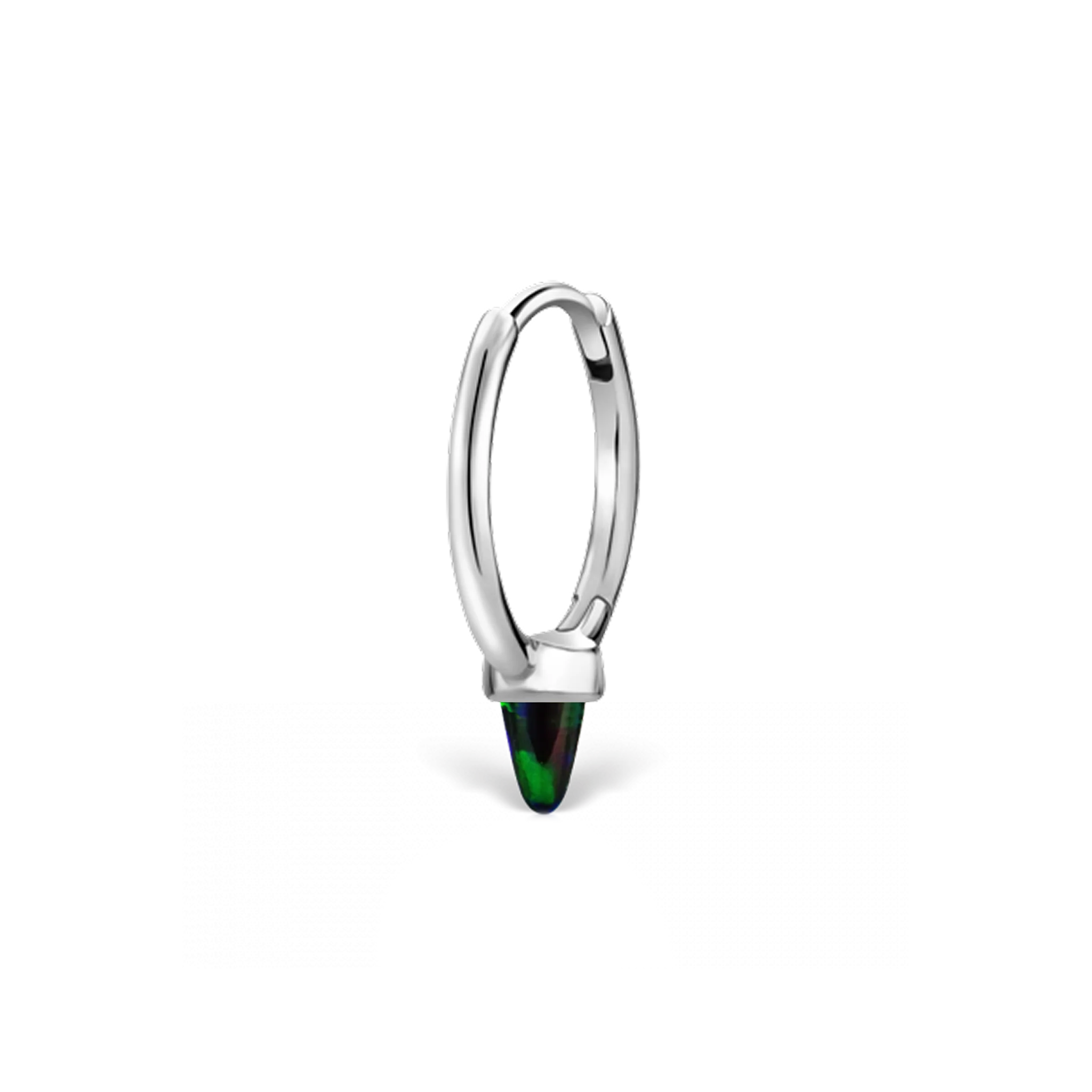 Single Short Black Opal Spike Hoop Earring (Non-Rotating) - Image 15