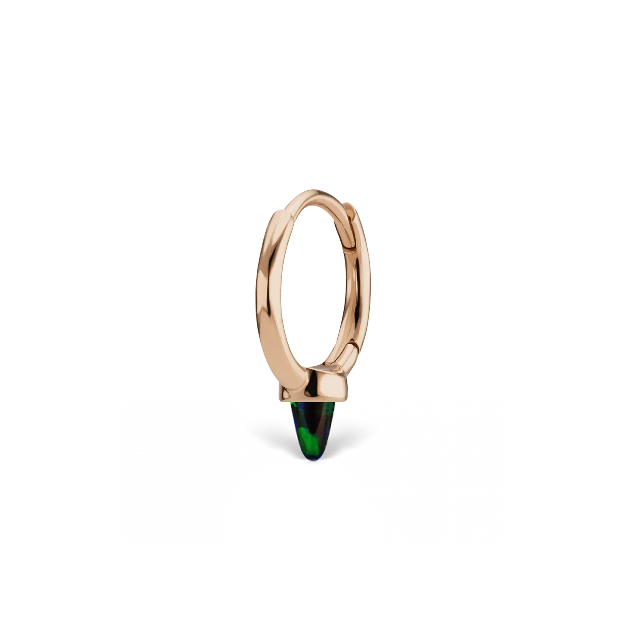 Single Short Black Opal Spike Hoop Earring (Non-Rotating) - Image 16