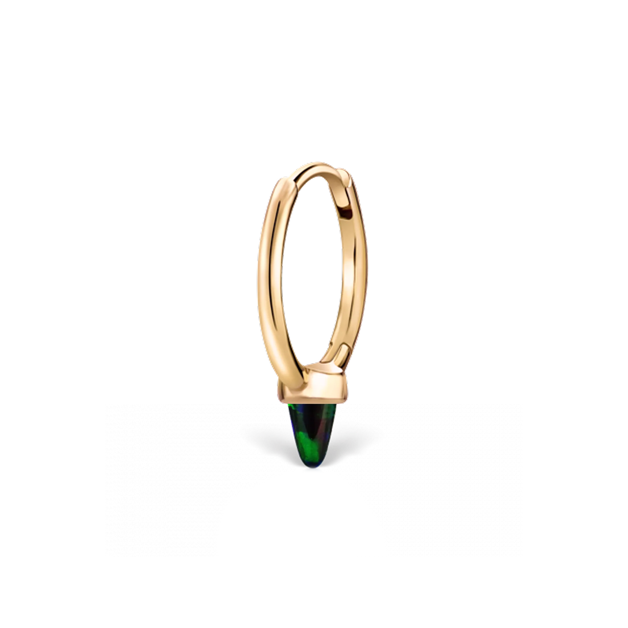 Single Short Black Opal Spike Hoop Earring (Non-Rotating) - Image 17