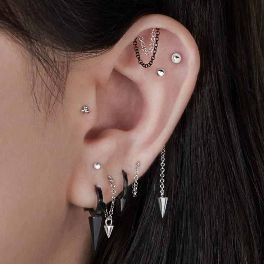 Single Short Spike Hoop Earring (Non-Rotating) - Image 28