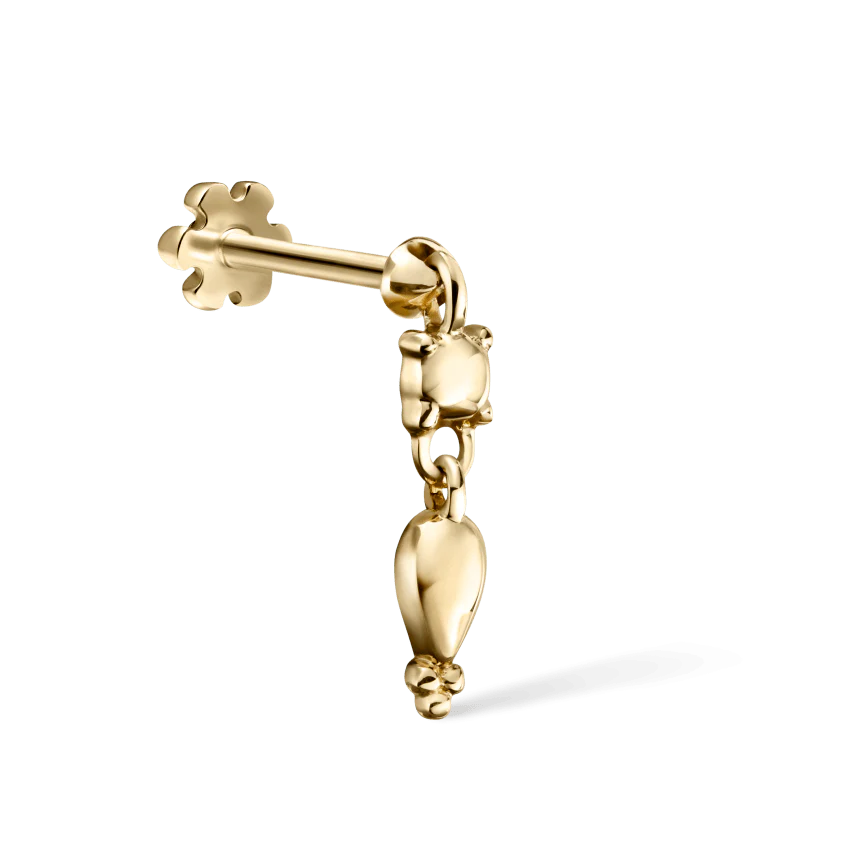 Single Tassel Threaded Charm Earring - Image 4