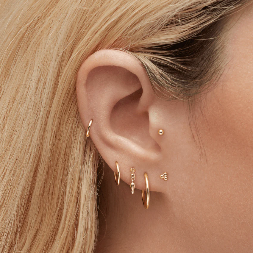 Single Tassel Threaded Charm Earring With Titanium Backing - Image 2